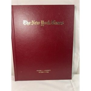 RARE THE NEW YORK TIMES COLONEL L. A.‎ BARRETT OCTOBER 31 1926 BOOK
